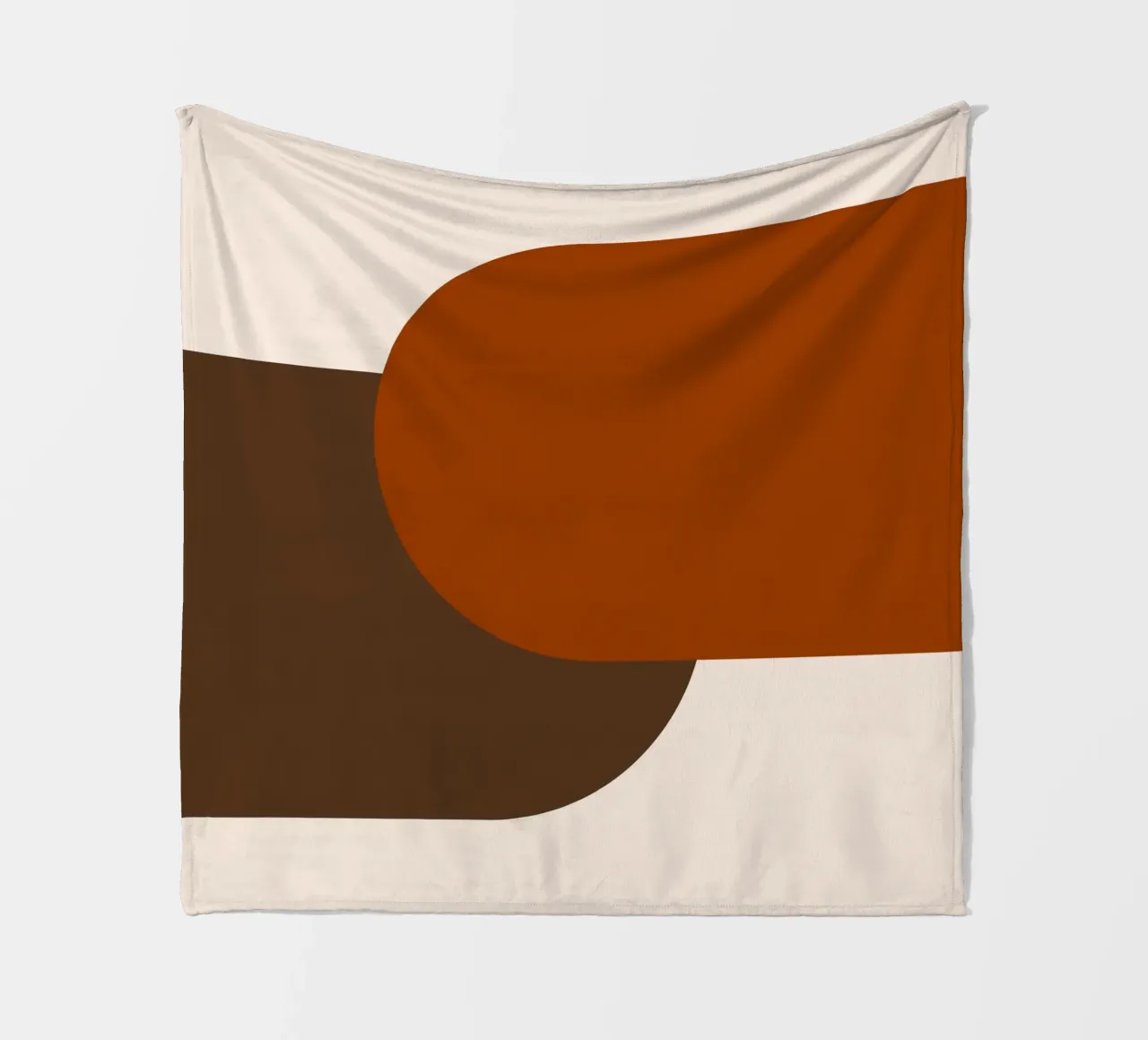 Burnt orange brown colorblocks coperta in pile da TijanaArtStudio88