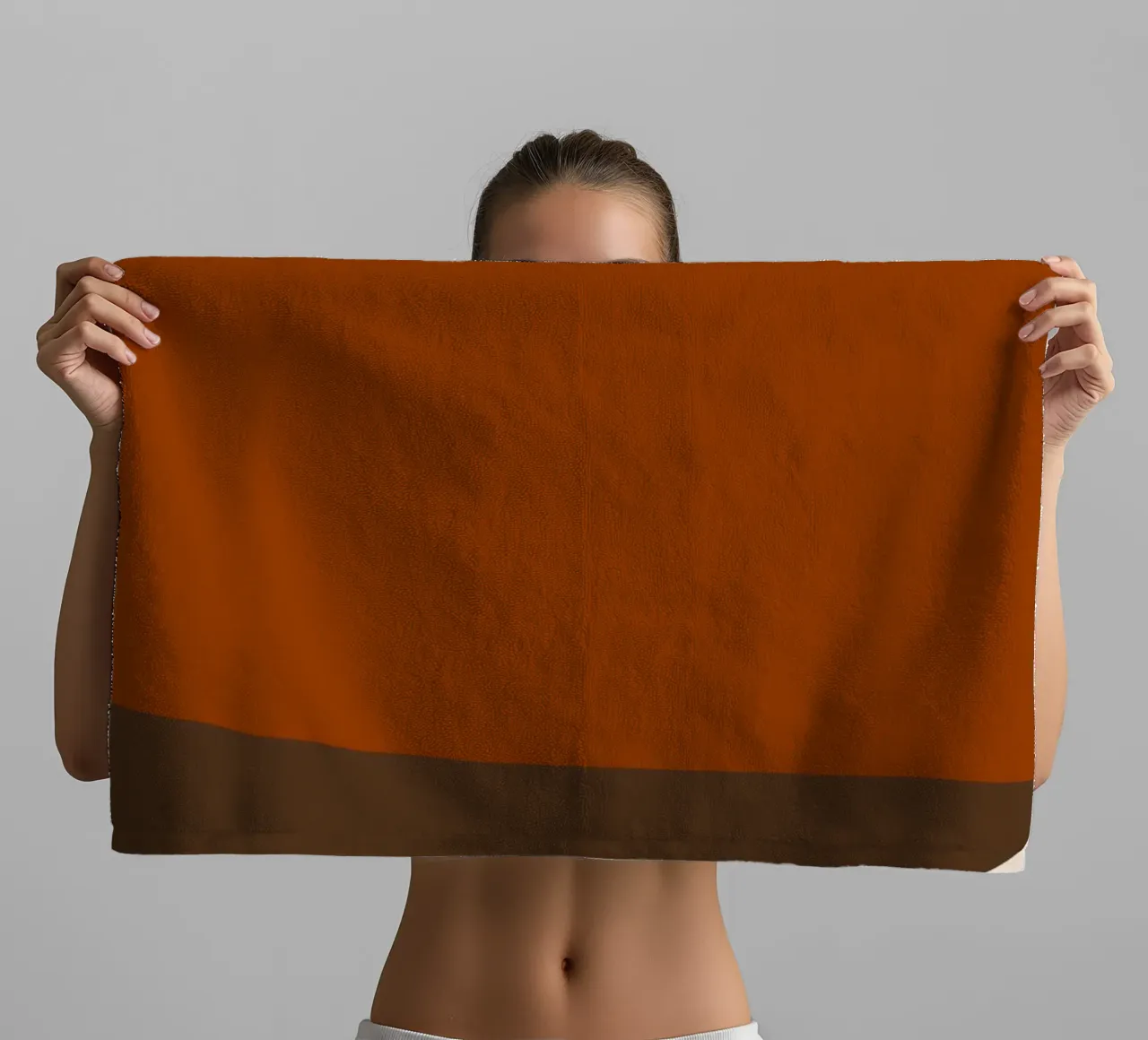 Burnt orange brown colorblocks asciugamano da bagno da TijanaArtStudio88
