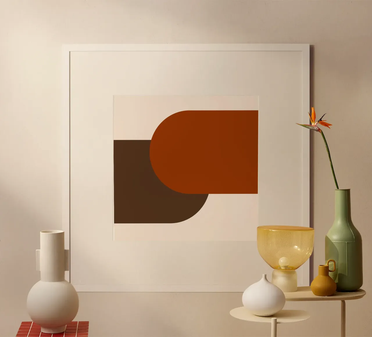 Burnt orange brown colorblocks carta hahnemühle da TijanaArtStudio88