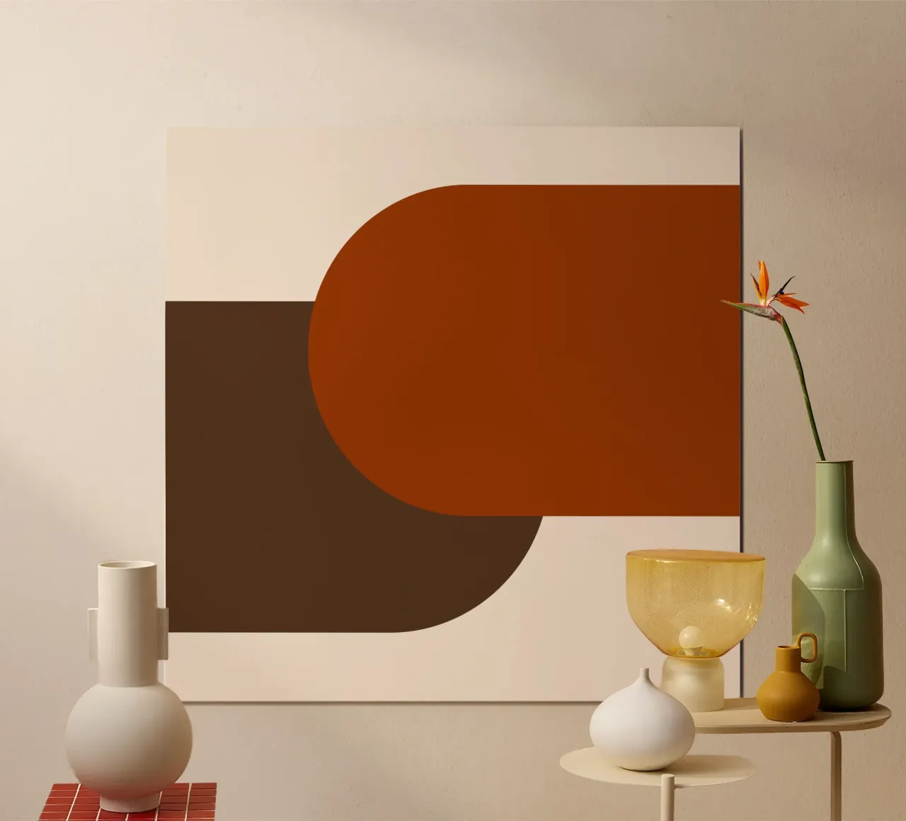 Burnt orange brown colorblocks carta hahnemühle da TijanaArtStudio88