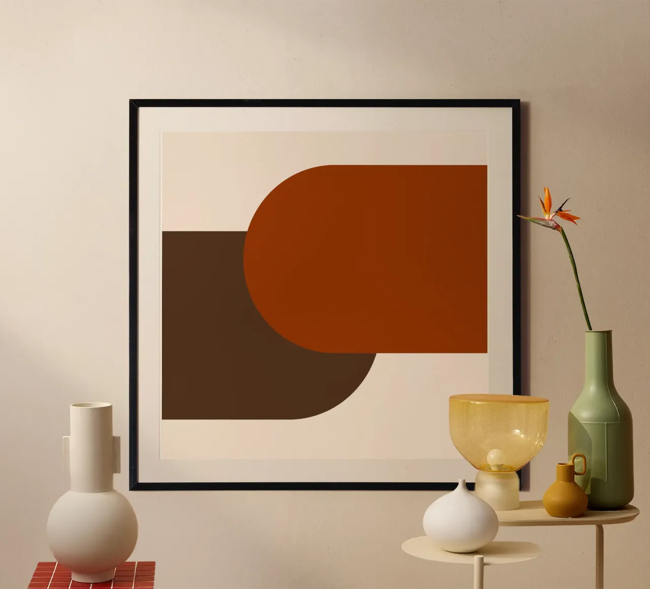 Burnt orange brown colorblocks carta hahnemühle da TijanaArtStudio88