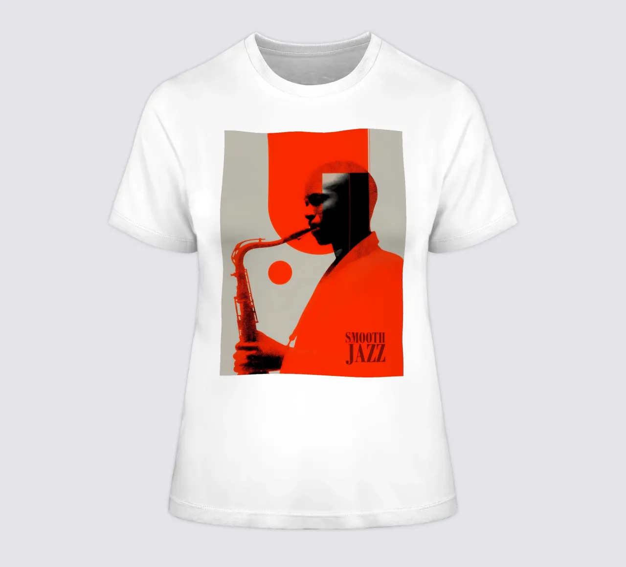 Smooth Jazz in Retro-Rot | Vintage Plattencover t-shirt da donna da Autofocus