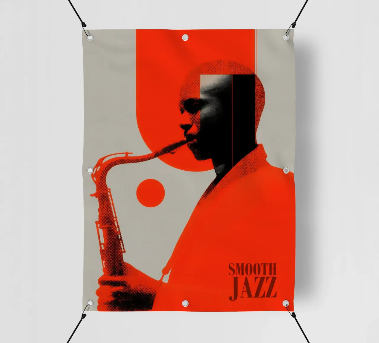Smooth Jazz in Retro-Rot | Vintage Plattencover telo in pvc da Autofocus