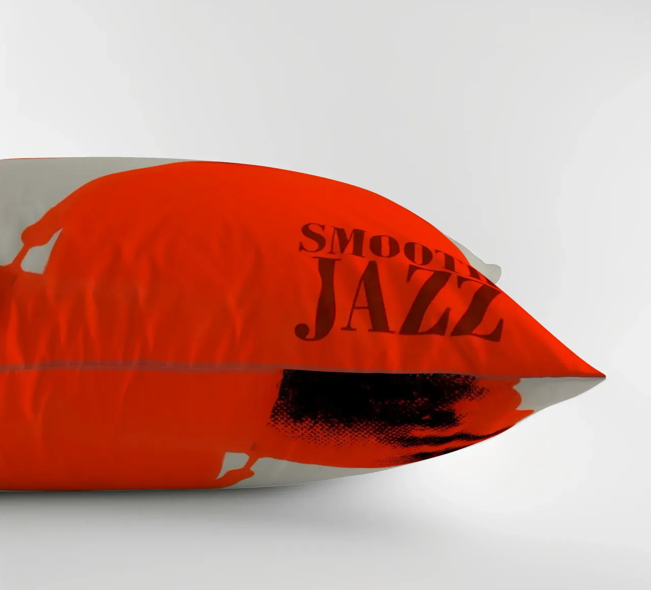 Smooth Jazz in Retro-Rot | Vintage Plattencover cuscino da Autofocus