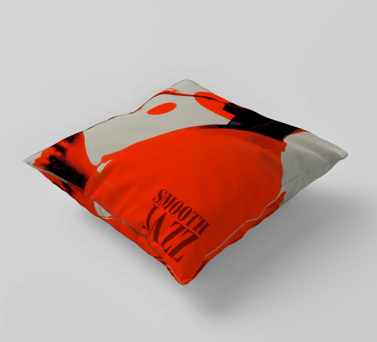Smooth Jazz in Retro-Rot | Vintage Plattencover cuscino da Autofocus
