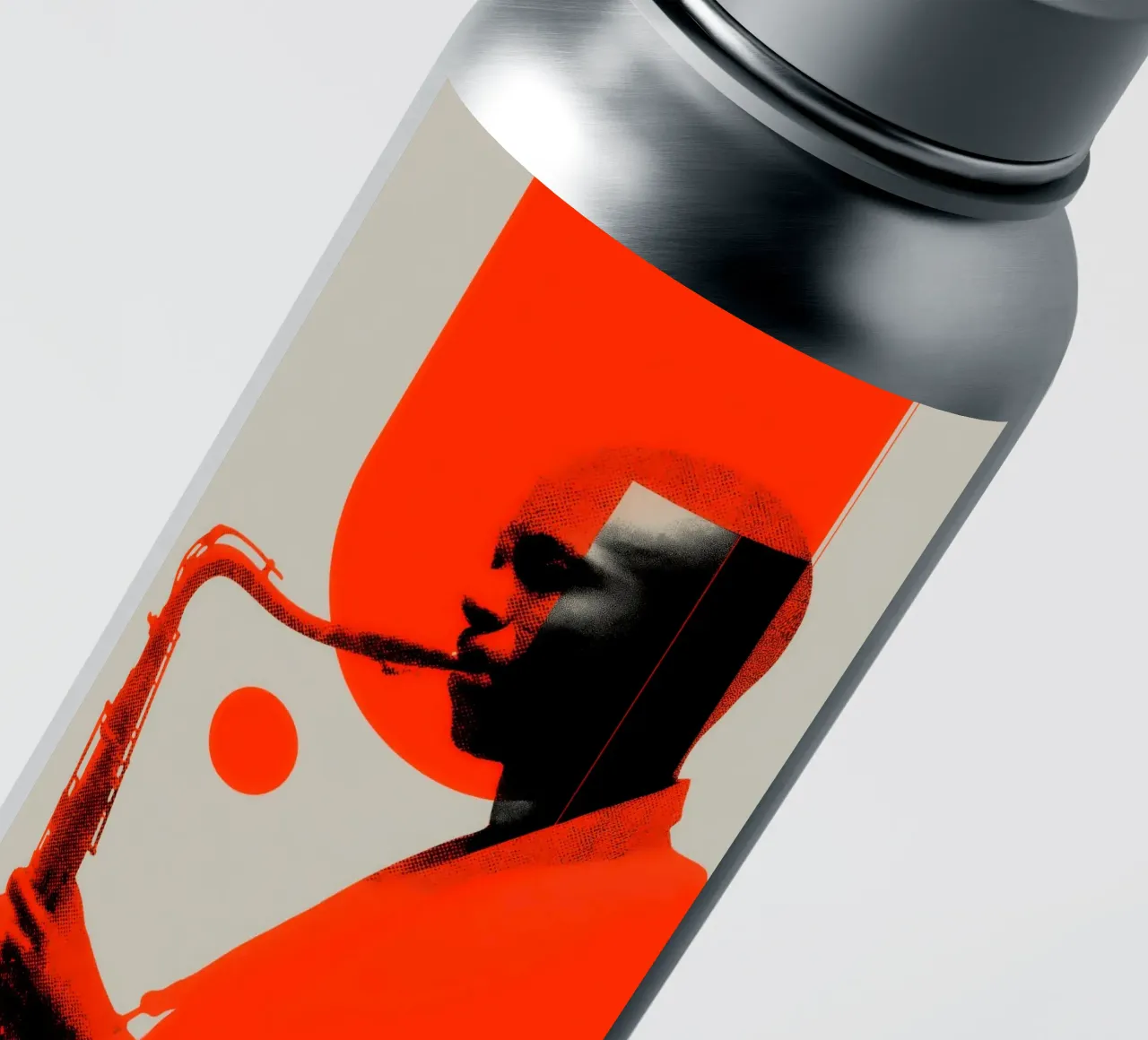 Smooth Jazz in Retro-Rot | Vintage Plattencover adesivo da Autofocus