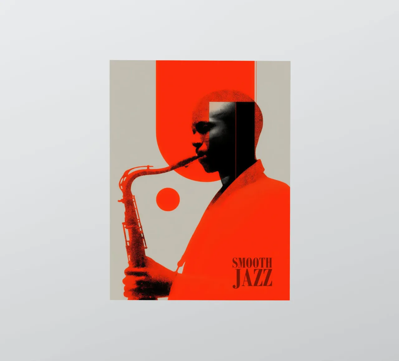 Smooth Jazz in Retro-Rot | Vintage Plattencover adesivo da Autofocus