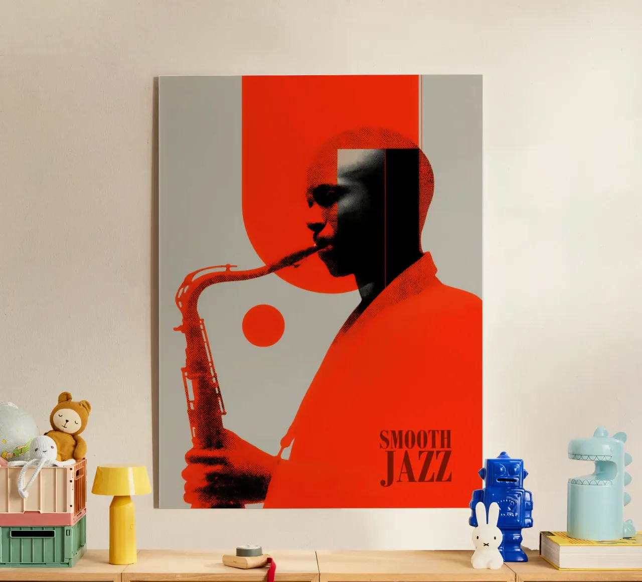 Smooth Jazz in Retro-Rot | Vintage Plattencover plexiglass da Autofocus
