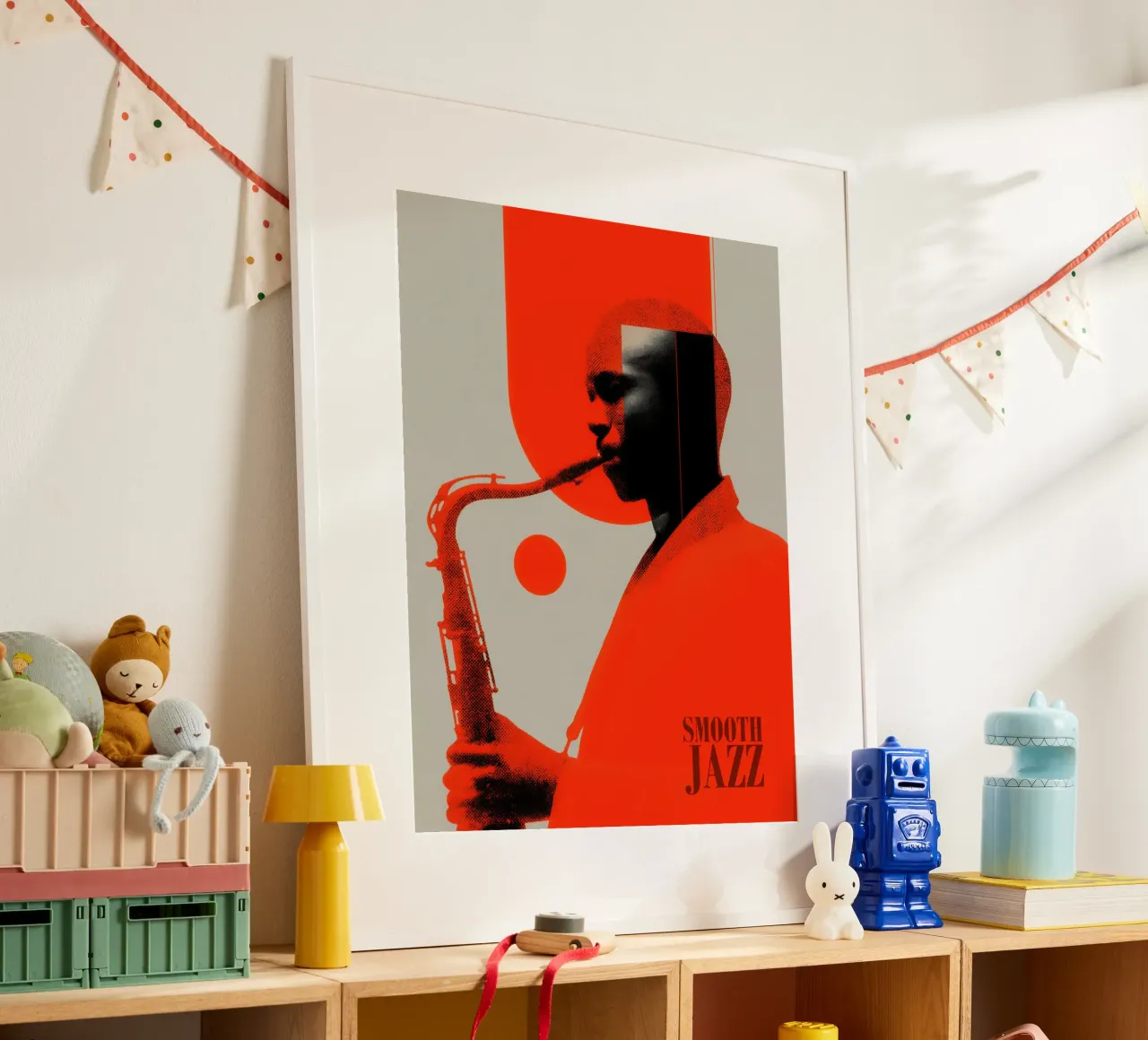 Smooth Jazz in Retro-Rot | Vintage Plattencover carta hahnemühle da Autofocus