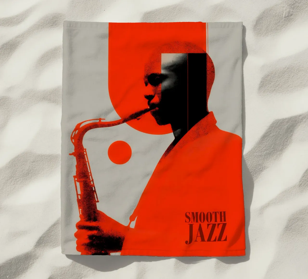 Smooth Jazz in Retro-Rot | Vintage Plattencover telo mare da Autofocus