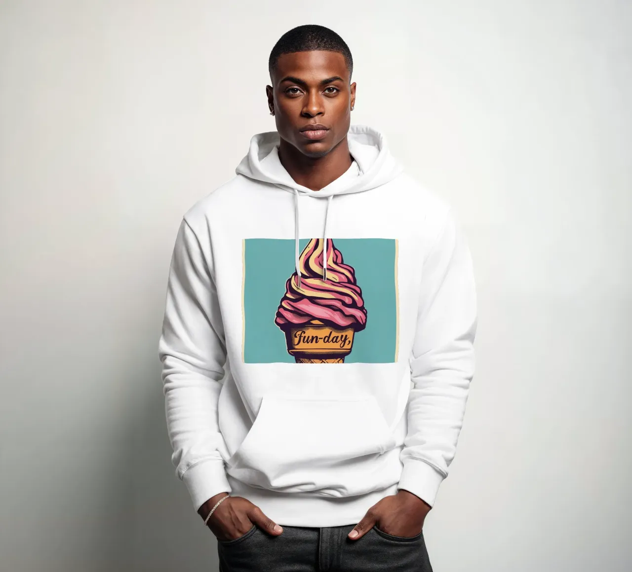 Cono gelato con giornata di divertimento felpa con cappuccio da DesignDoodle