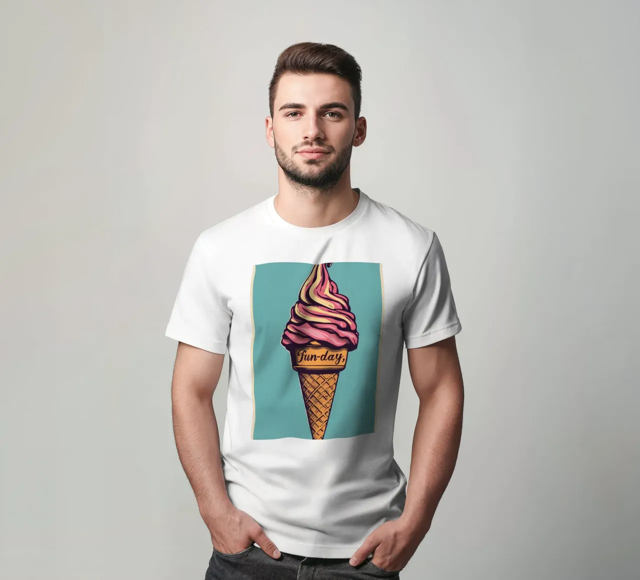 Ice Cream Cone with fun-day t-shirt by DesignDoodle
