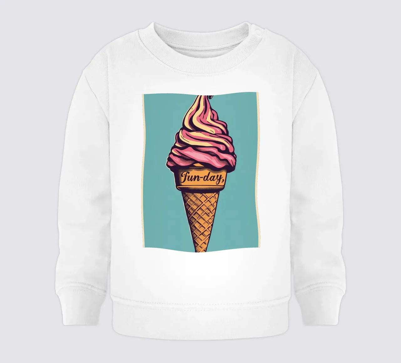 Cono gelato con giornata di divertimento felpa neonato da DesignDoodle