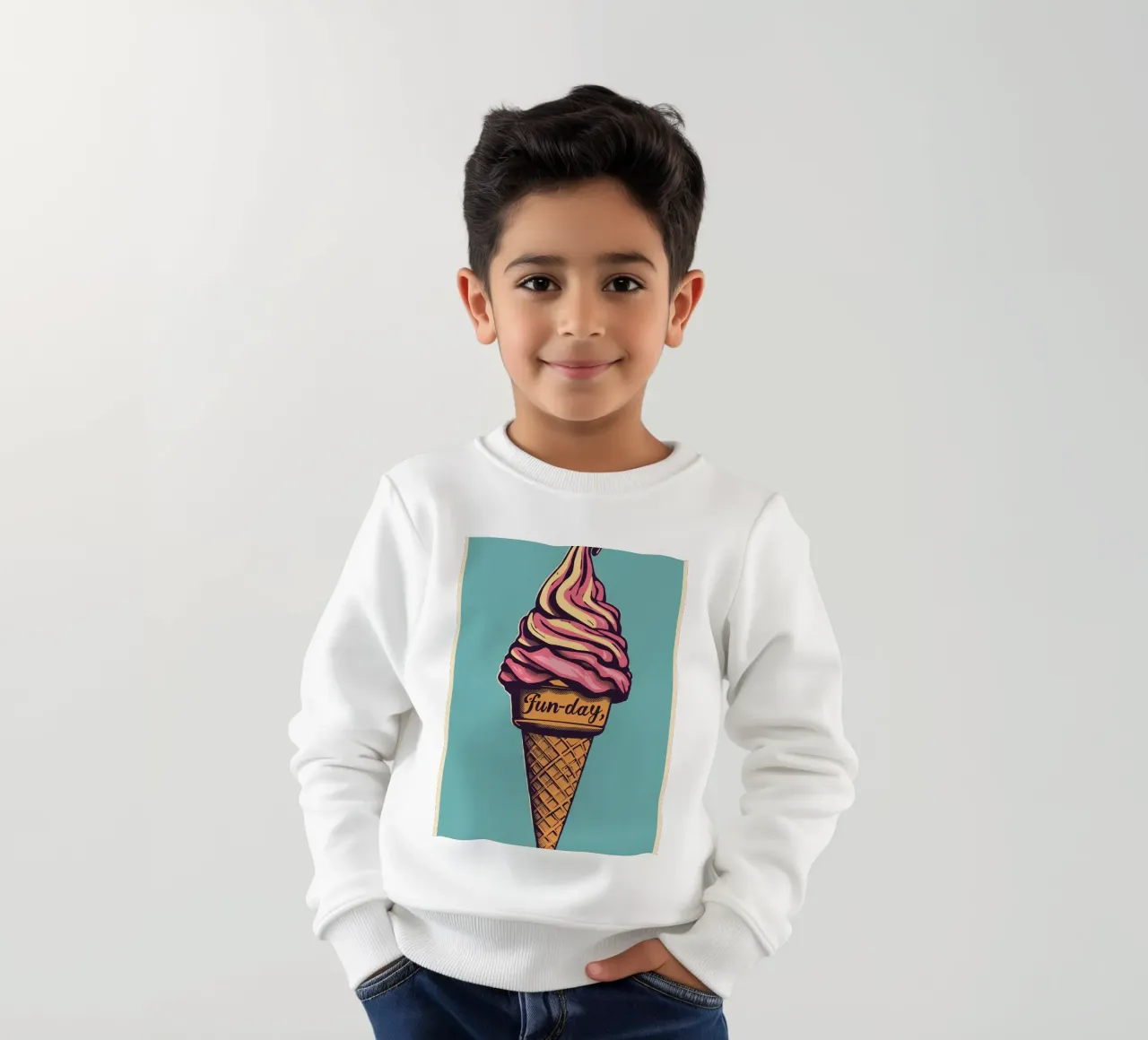 Cono gelato con giornata di divertimento felpa bambino da DesignDoodle
