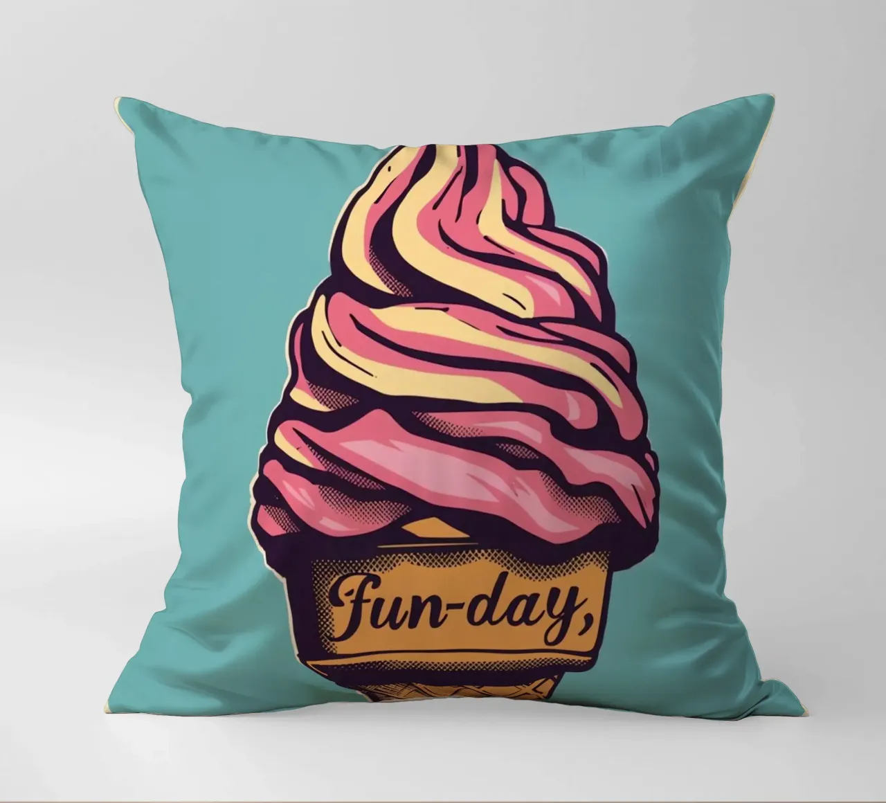Cono gelato con giornata di divertimento cuscino da DesignDoodle