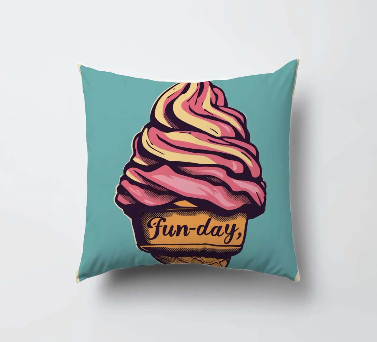 Cono gelato con giornata di divertimento cuscino da DesignDoodle