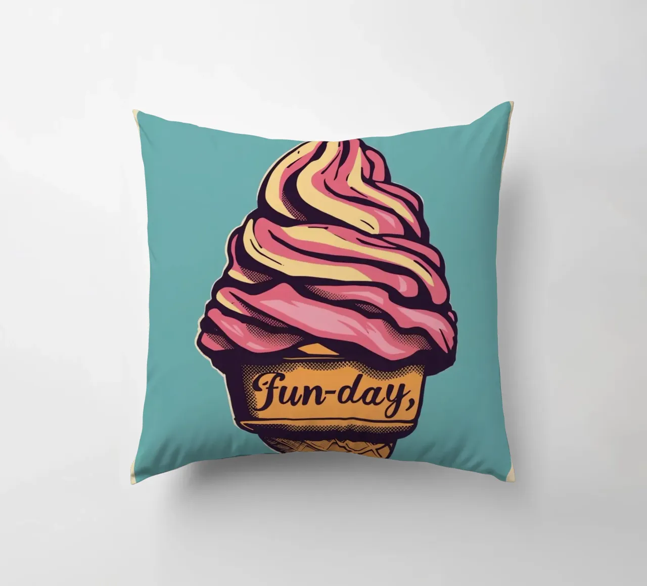 Cono gelato con giornata di divertimento cuscino da DesignDoodle