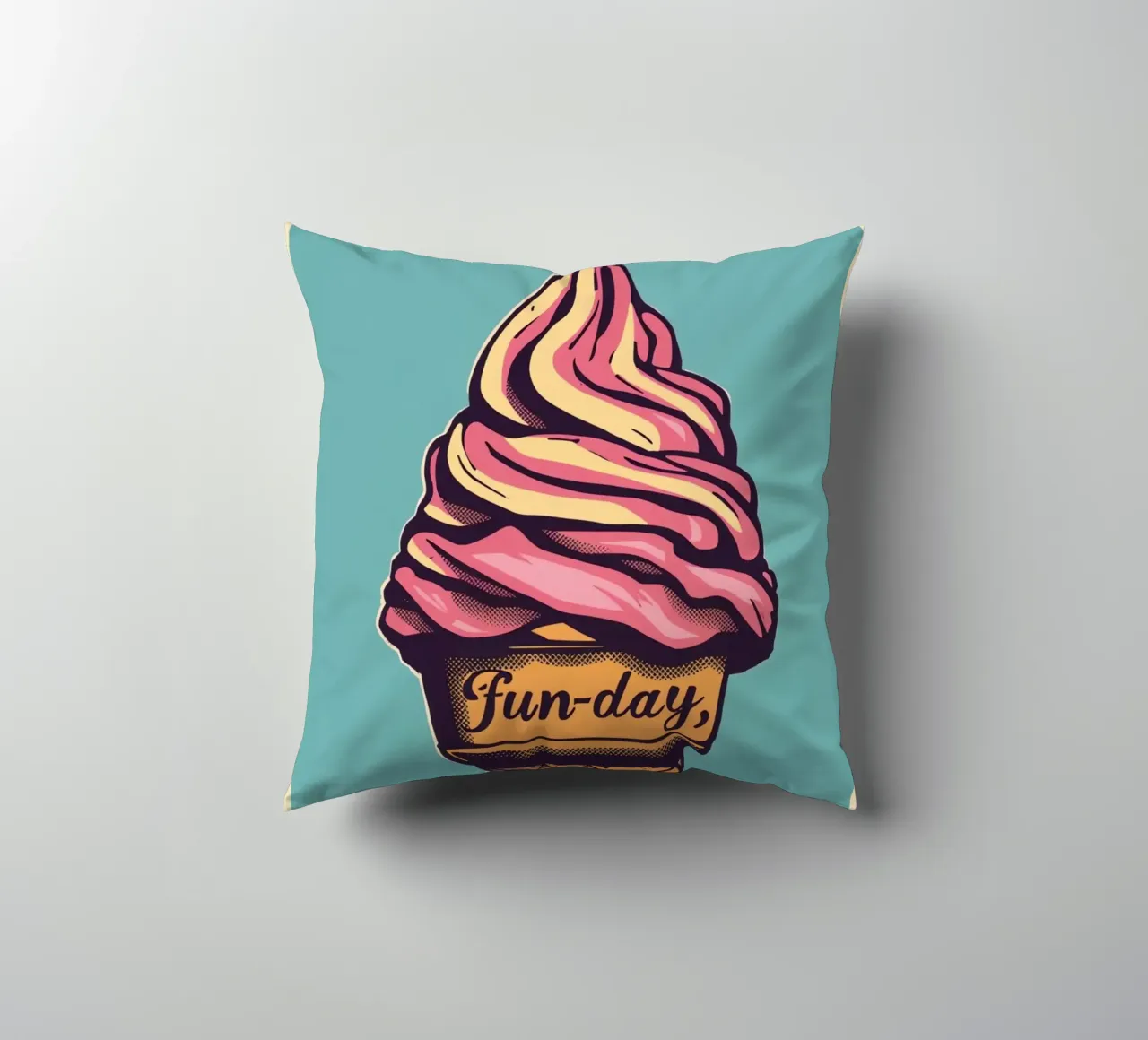 Cono gelato con giornata di divertimento cuscino da DesignDoodle