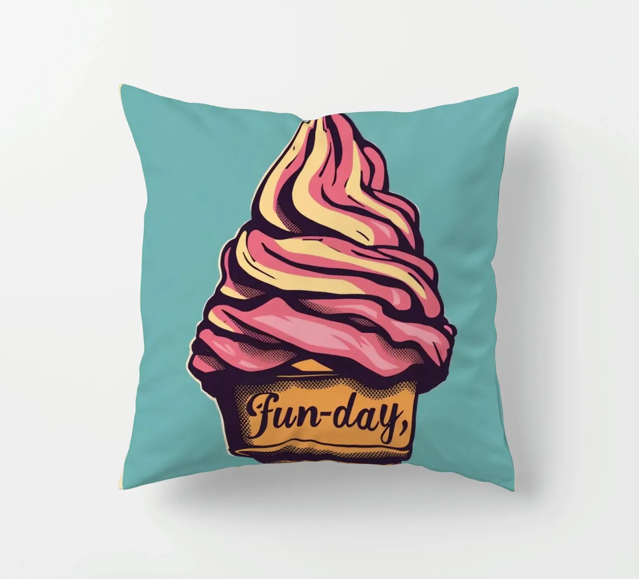 Cono gelato con giornata di divertimento cuscino da DesignDoodle