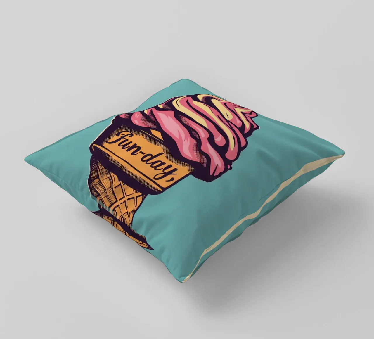 Cono gelato con giornata di divertimento cuscino da DesignDoodle