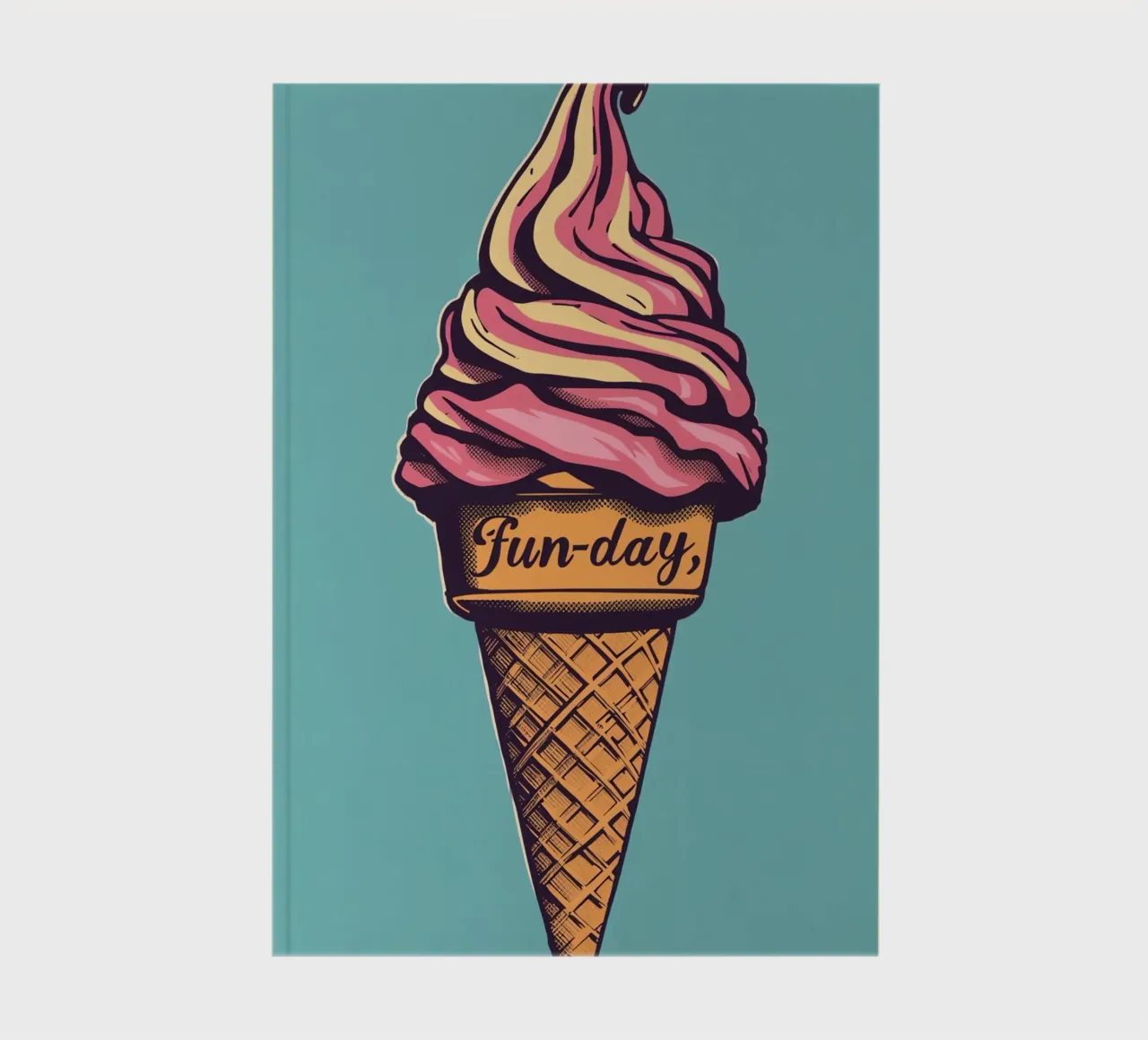 Ice Cream Cone with fun-day notebook by DesignDoodle