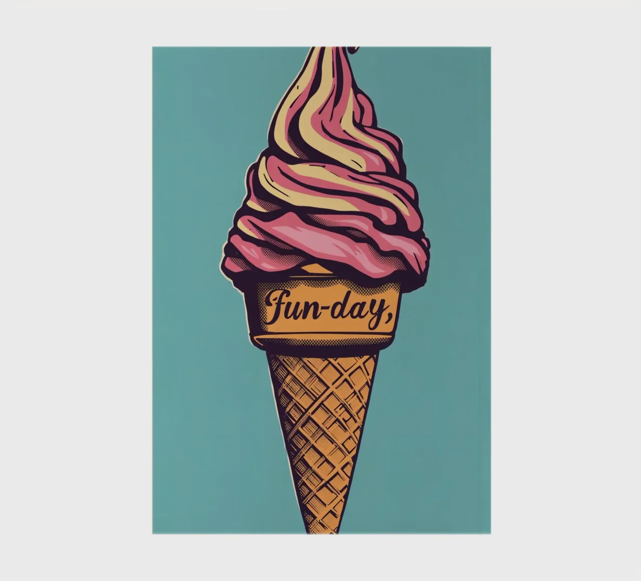 Ice Cream Cone with fun-day notebook by DesignDoodle