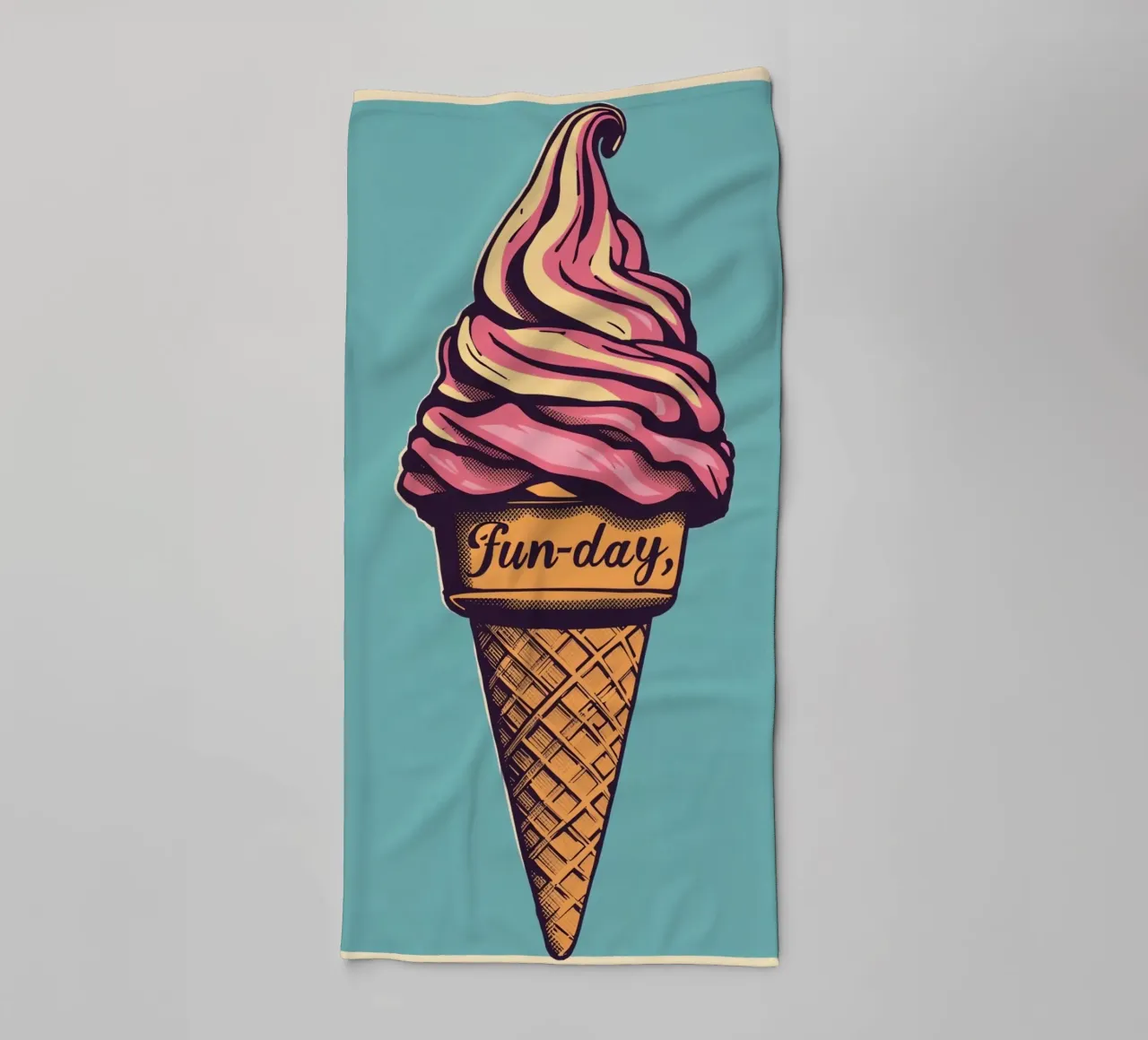 Ice Cream Cone with fun-day towel by DesignDoodle