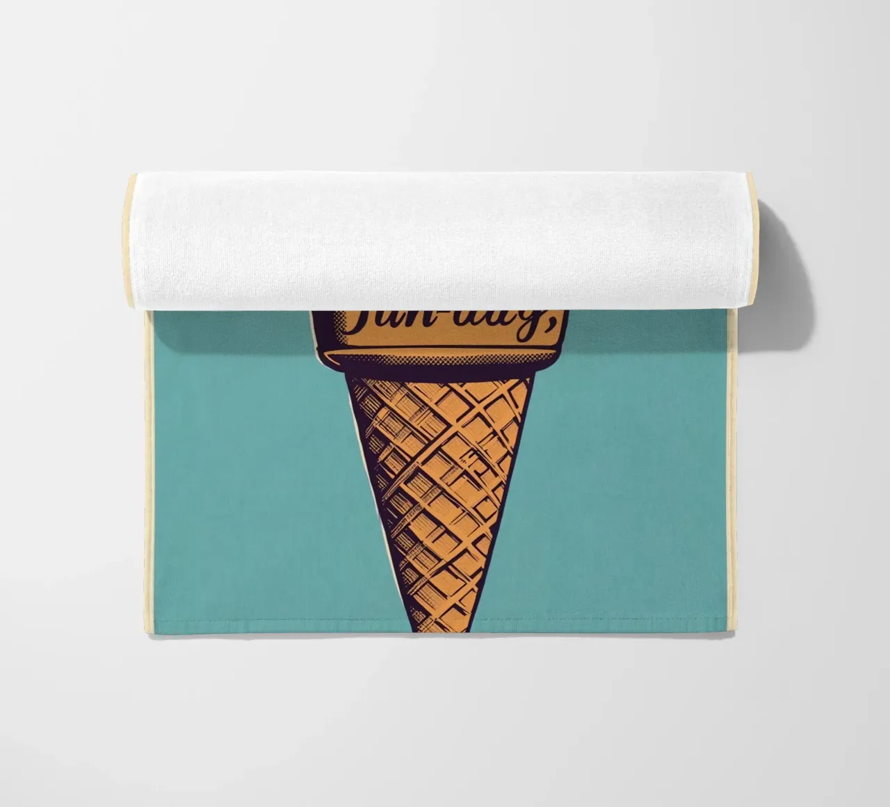 Ice Cream Cone with fun-day beach towel by DesignDoodle