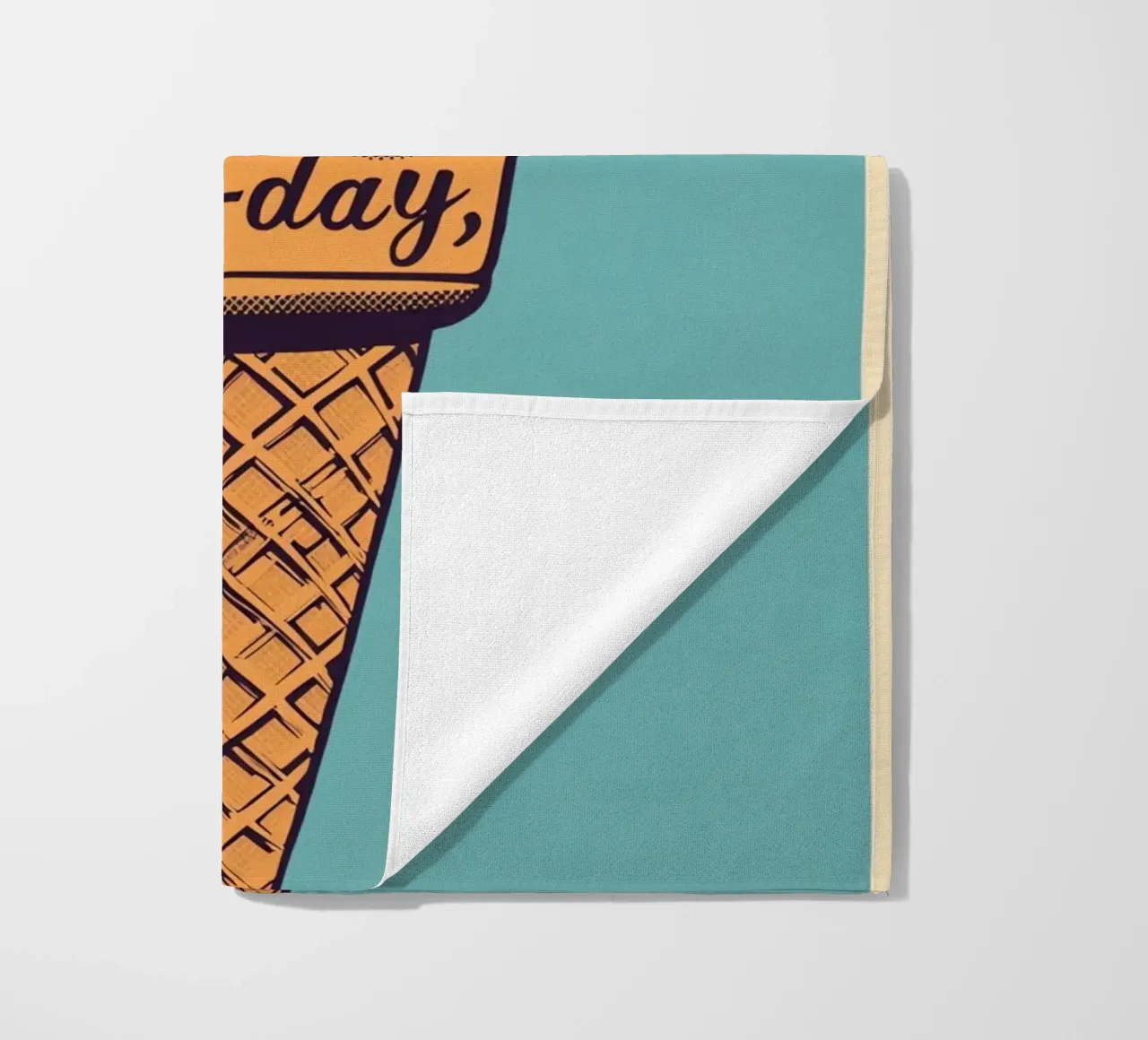 Ice Cream Cone with fun-day beach towel by DesignDoodle