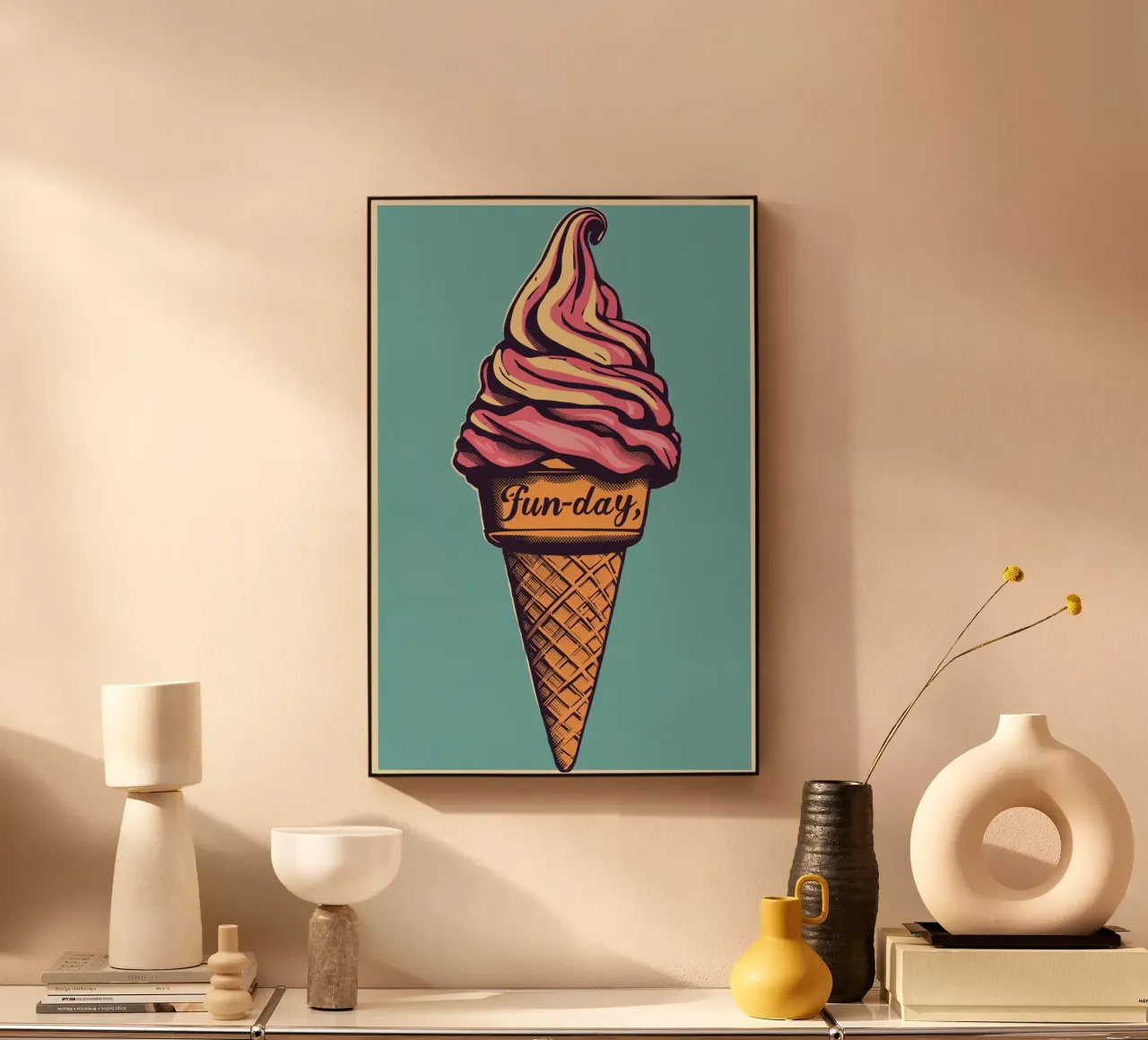 Cucurucho de helado con día de diversión metacrilato de DesignDoodle
