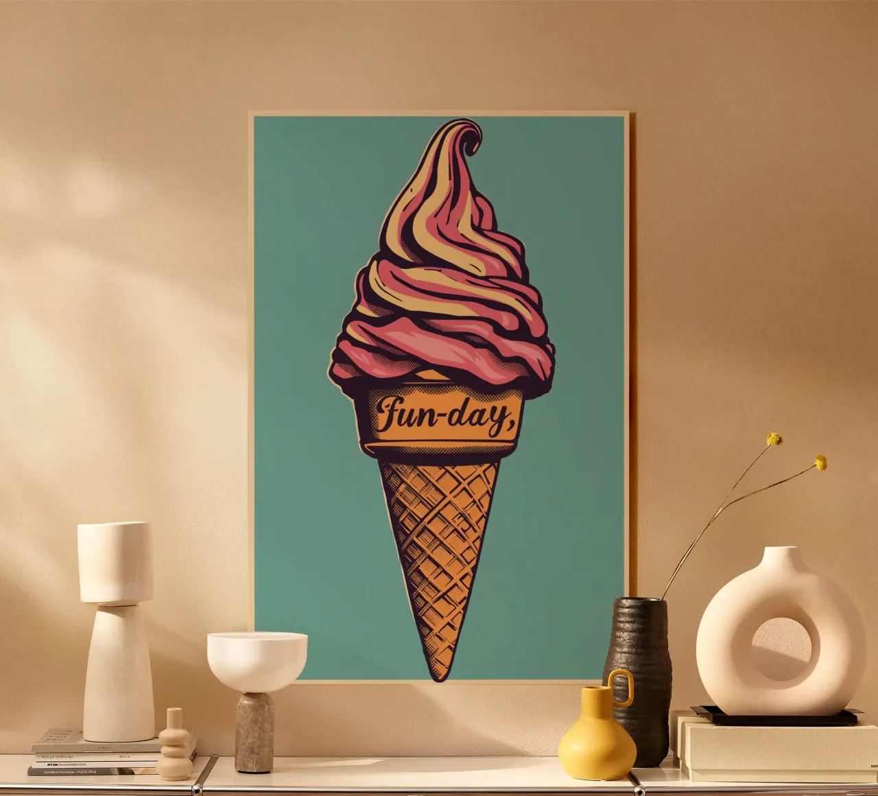 Cucurucho de helado con día de diversión metacrilato de DesignDoodle