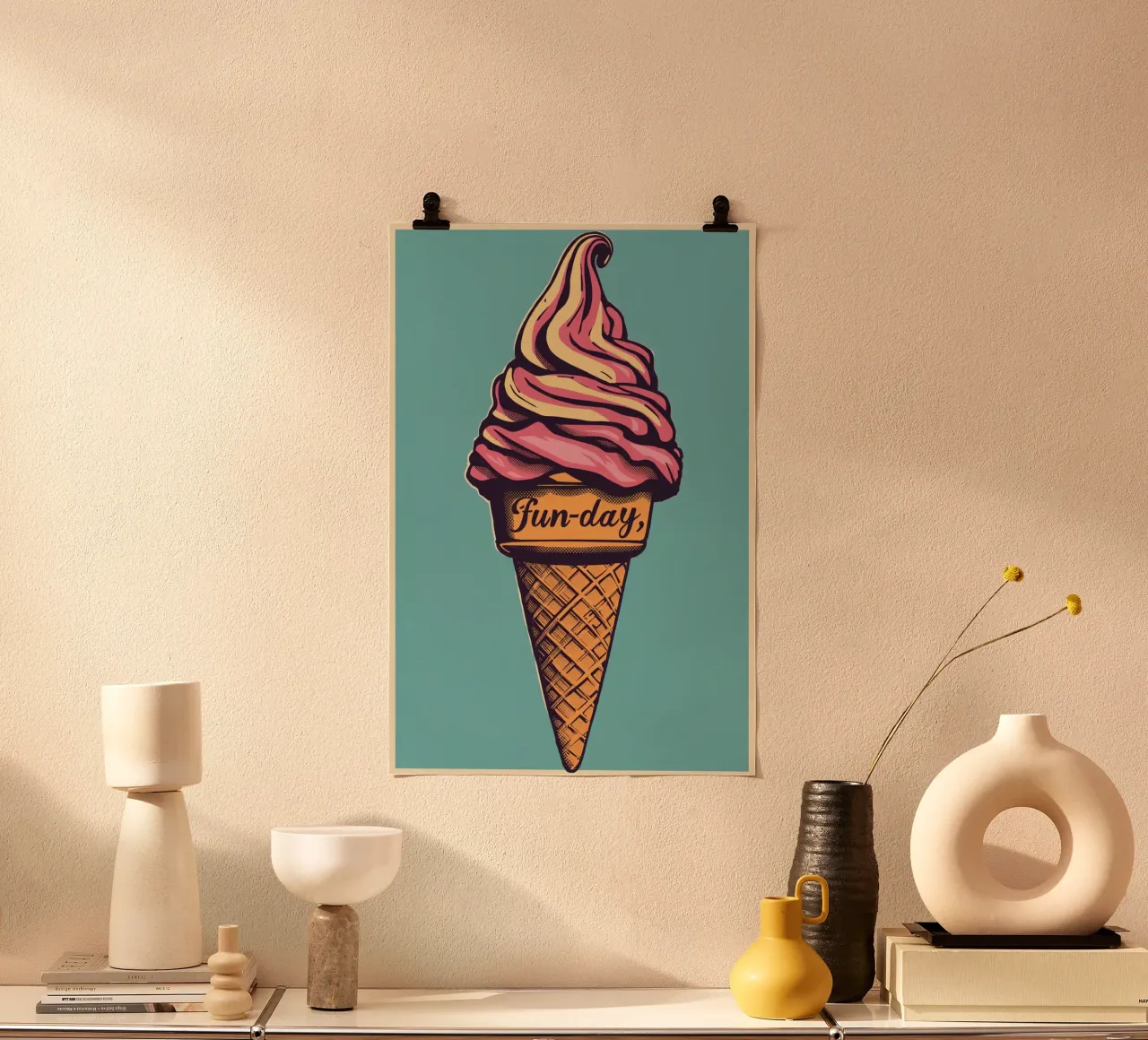 Ice Cream Cone with fun-day hahnemühle by DesignDoodle
