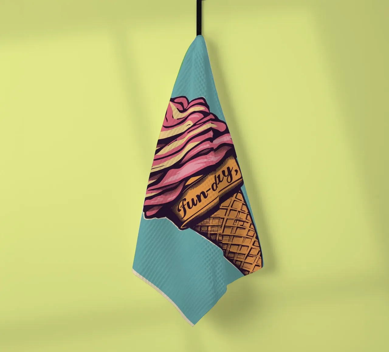 Cône de crème glacée avec journée d'amusement torchon de DesignDoodle