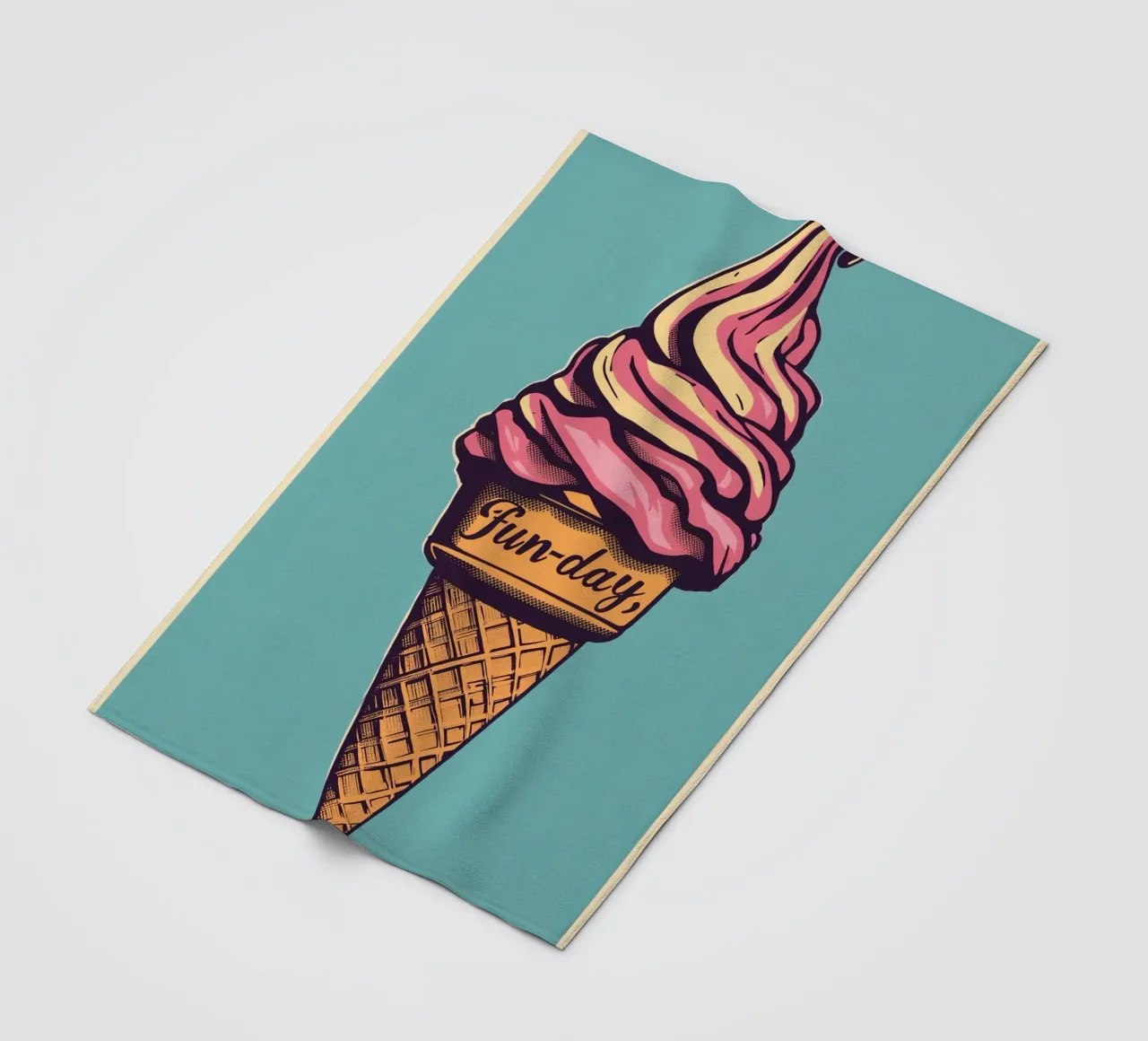 Ice Cream Cone with fun-day fleece blanket by DesignDoodle