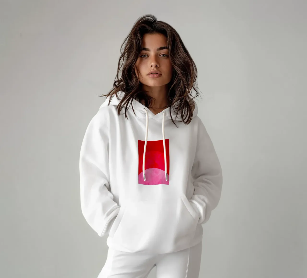 Rosso felpa con cappuccio da Dream In Colors
