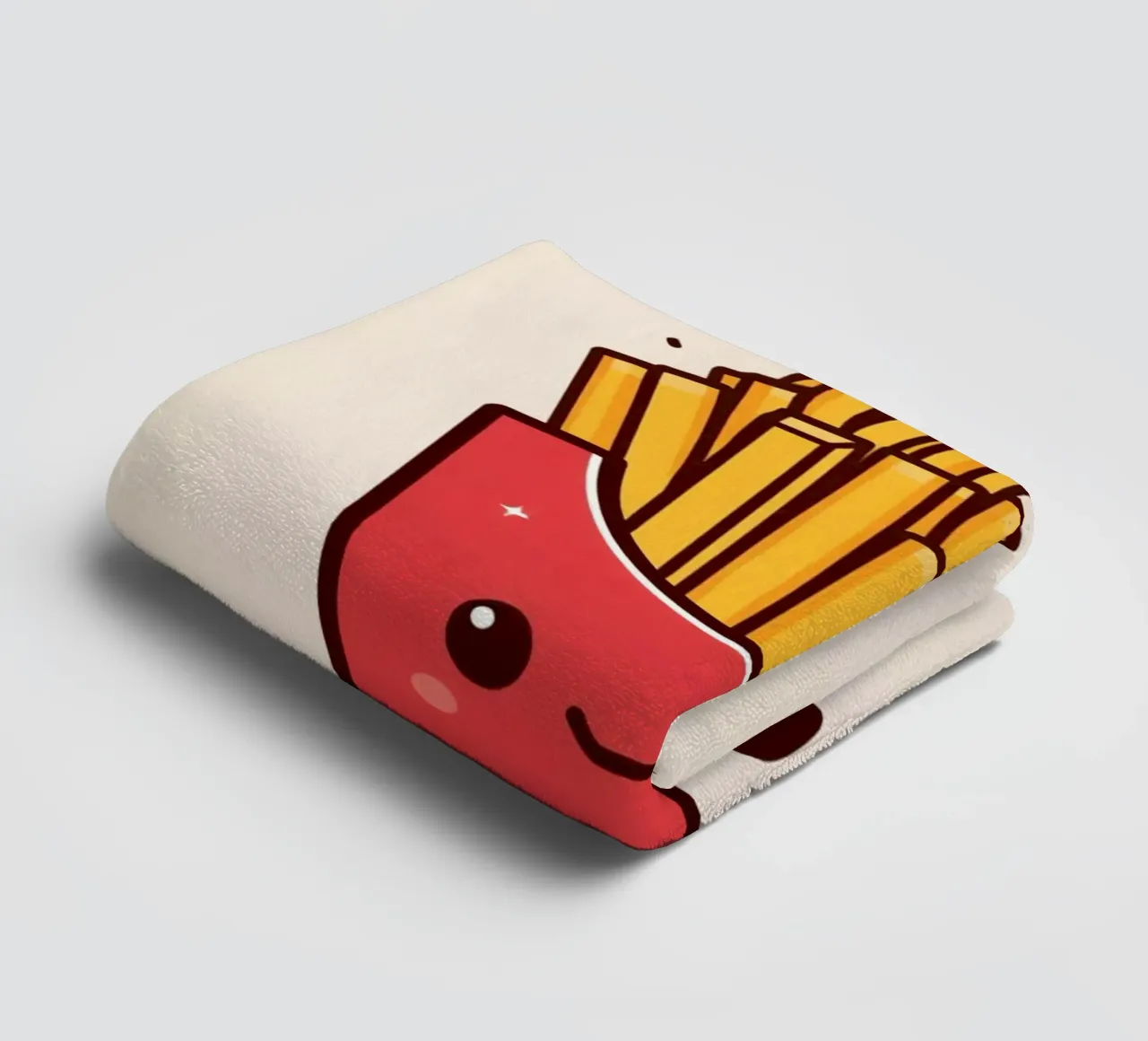 Frietdoos "Dip, Eat, Repeat" (Dip, Eet, Herhaal) badhanddoek van DesignDoodle