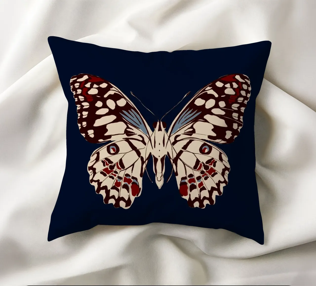 Schmetterling Dunkelblau cuscino da Sophie Augustin Illustration