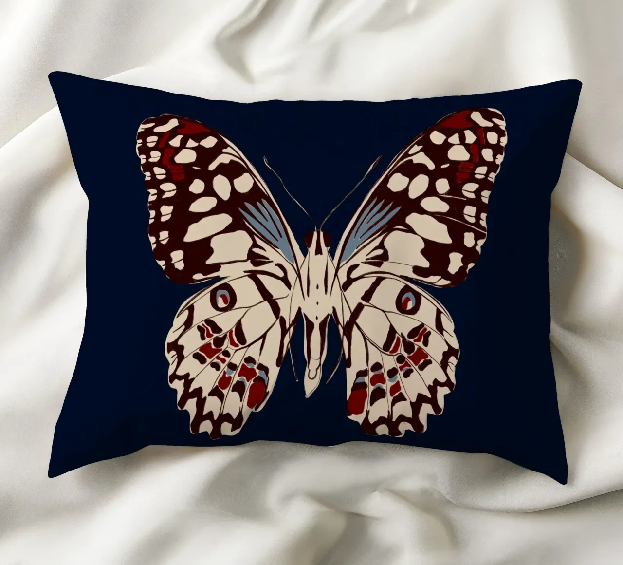 Schmetterling Dunkelblau cuscino da Sophie Augustin Illustration