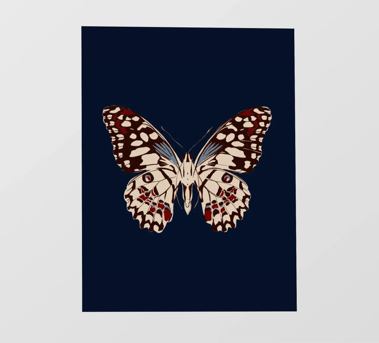 Schmetterling Dunkelblau telo in pvc da Sophie Augustin Illustration