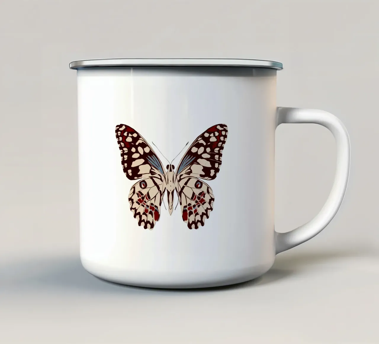 Schmetterling Dunkelblau tazza in smalto da Sophie Augustin Illustration