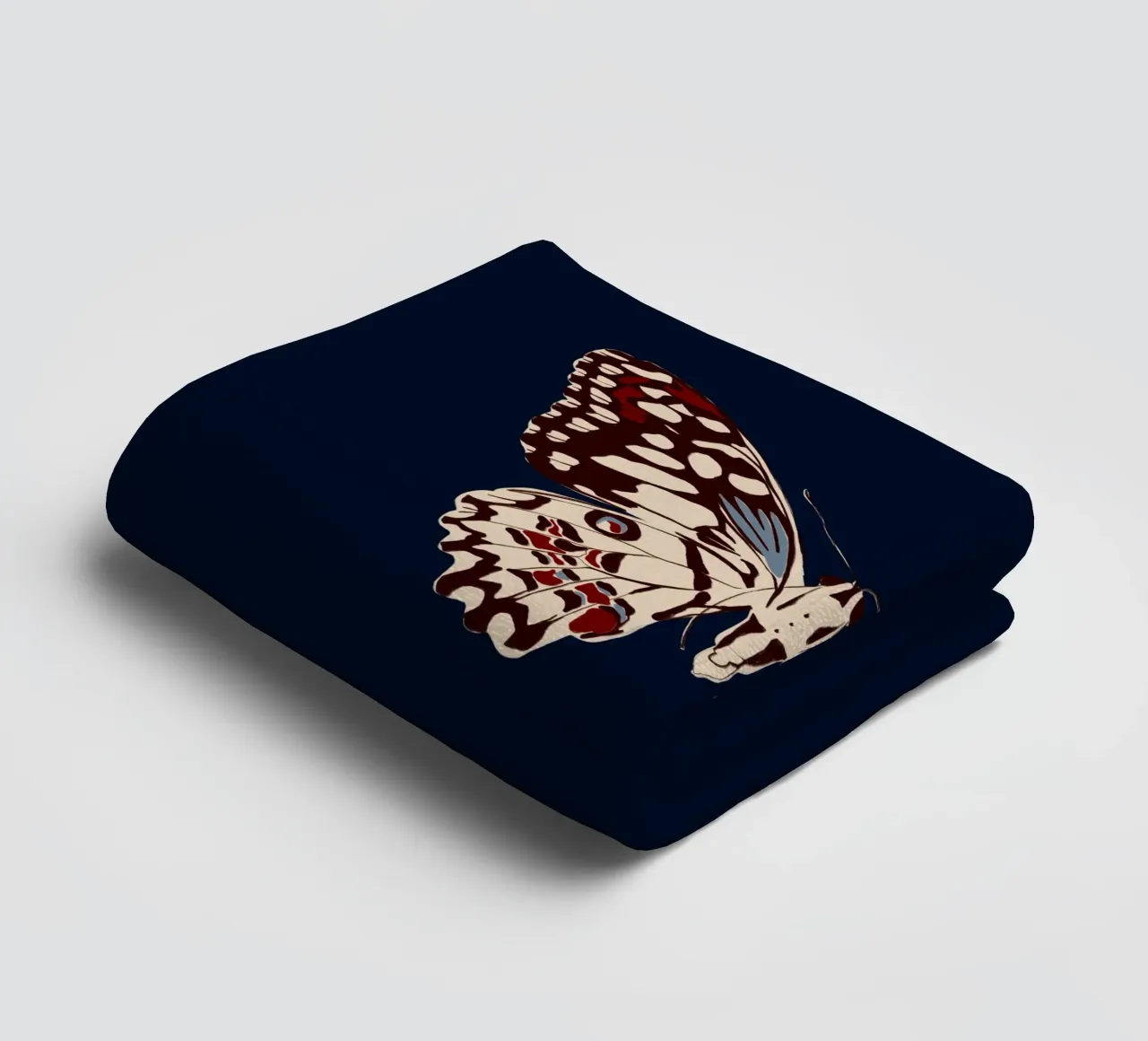 Schmetterling Dunkelblau asciugamano da bagno da Sophie Augustin Illustration