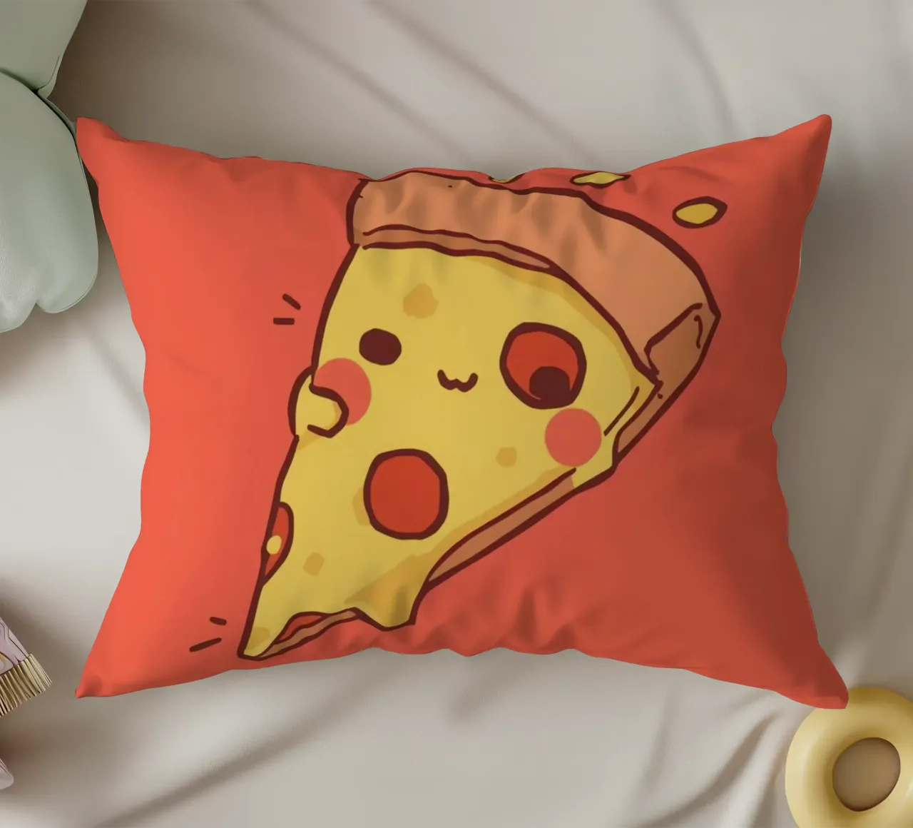 Cute Funny Pizza Slice cuscino da DesignDoodle