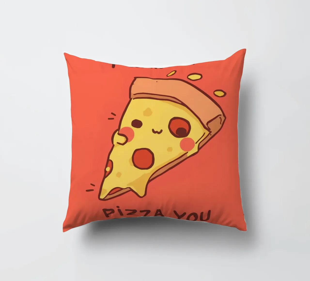 Cute Funny Pizza Slice cuscino da DesignDoodle