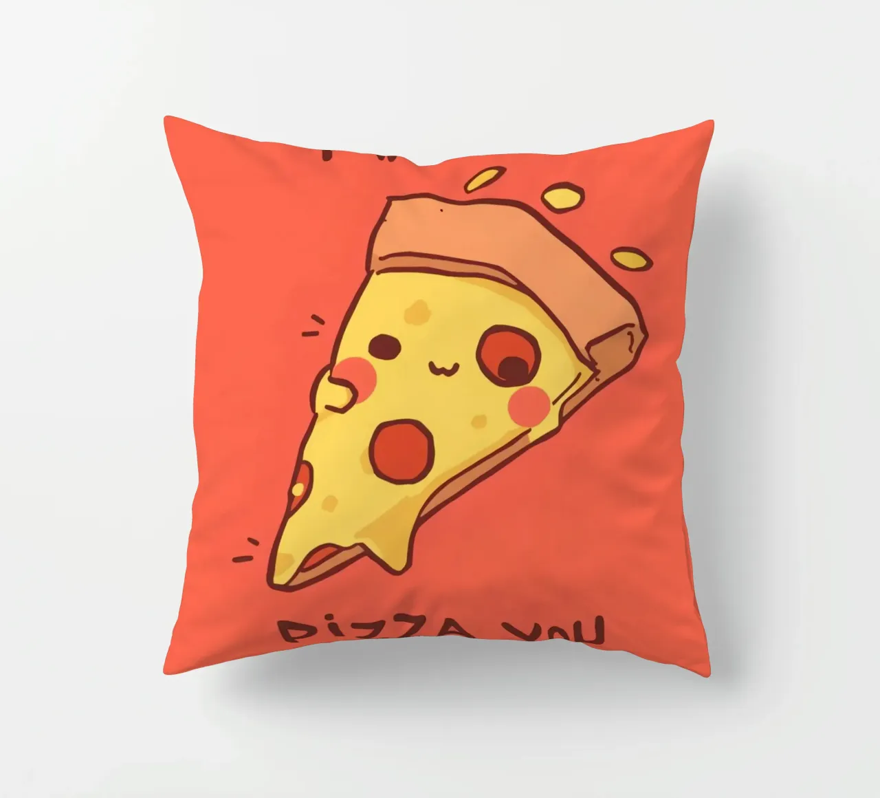 Cute Funny Pizza Slice cuscino da DesignDoodle