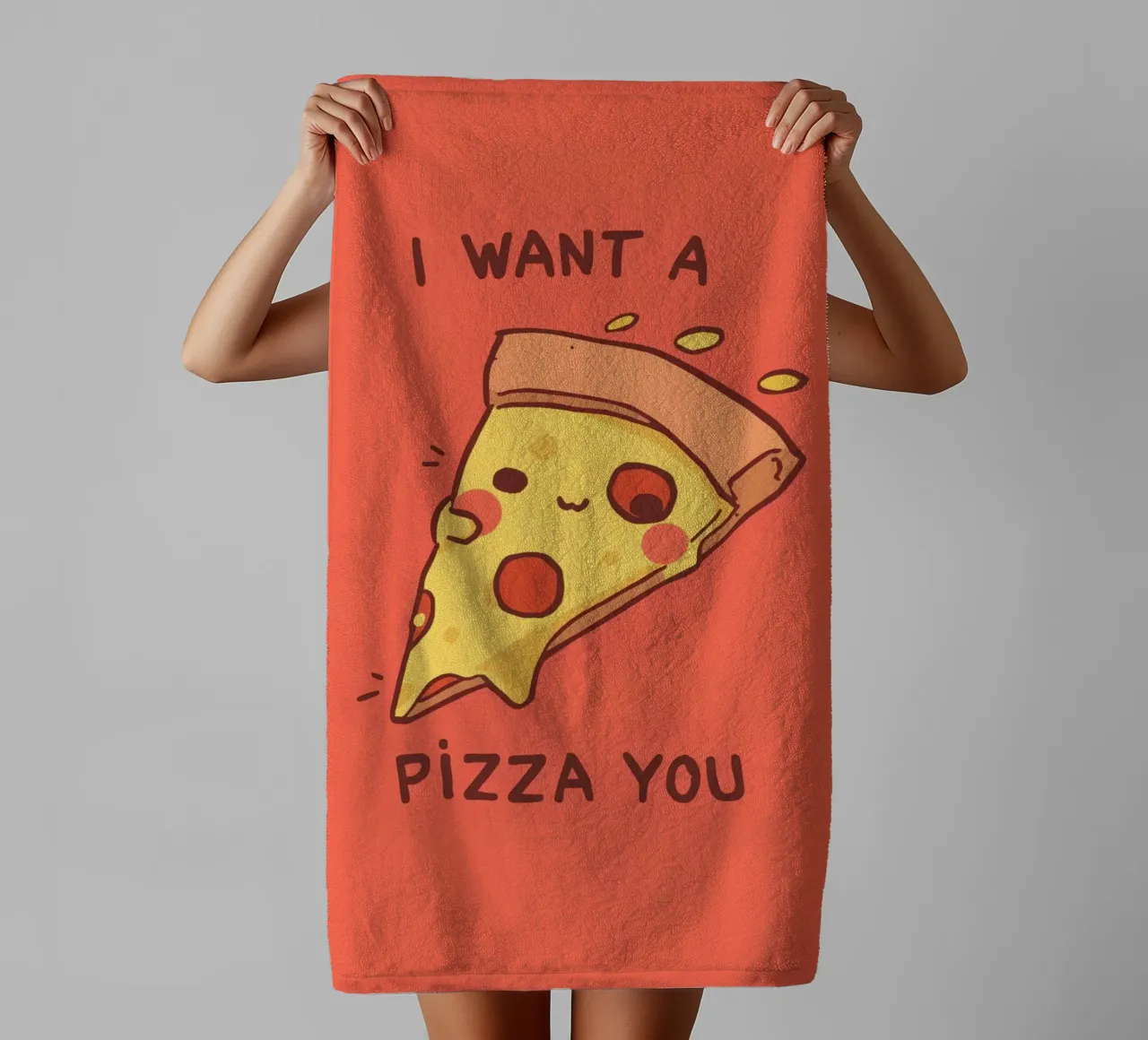 Cute Funny Pizza Slice asciugamano da bagno da DesignDoodle