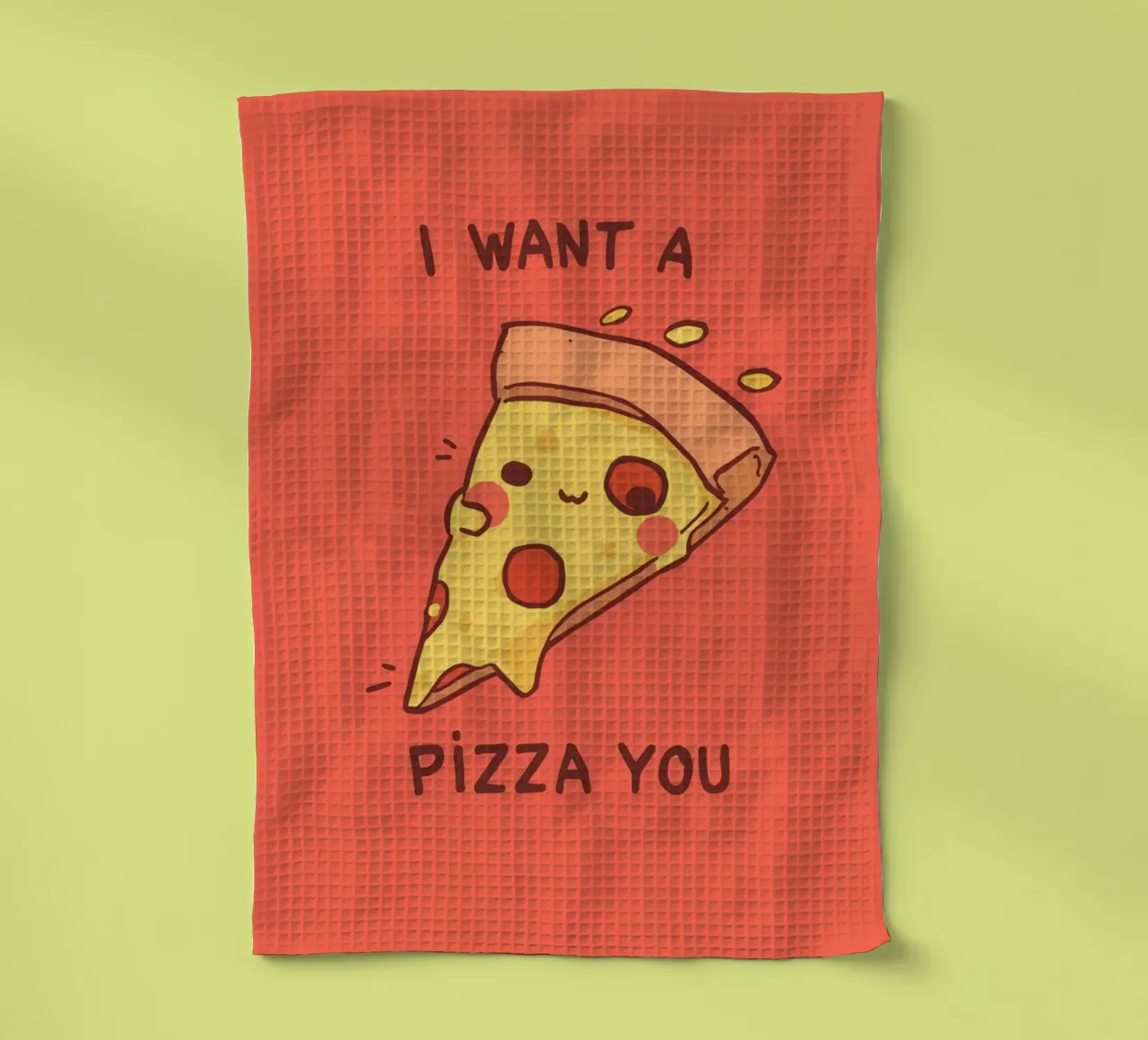 Cute Funny Pizza Slice canovaccio da cucina da DesignDoodle