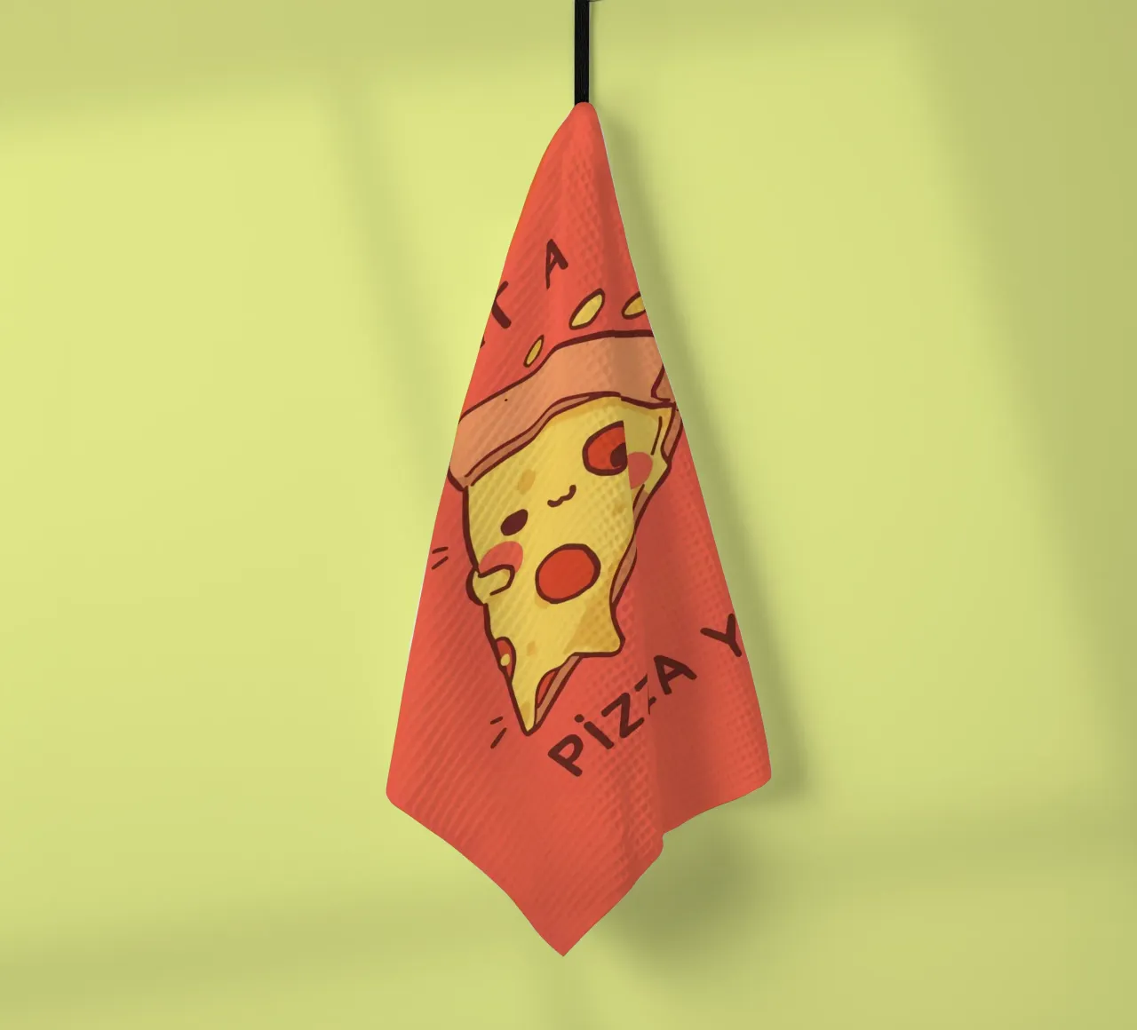 Cute Funny Pizza Slice canovaccio da cucina da DesignDoodle