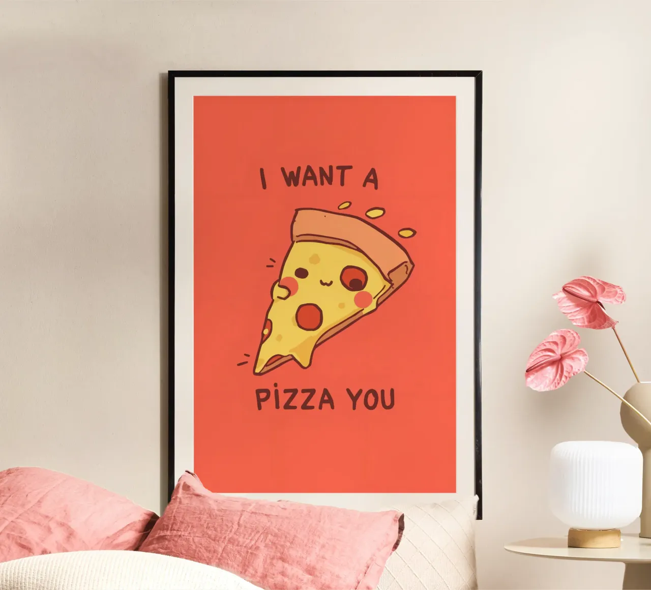Cute Funny Pizza Slice carta hahnemühle da DesignDoodle