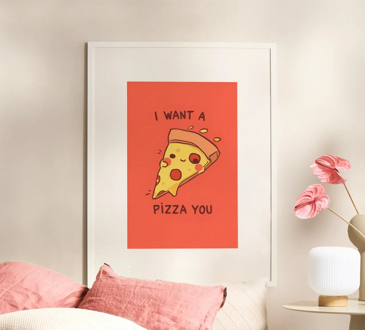 Cute Funny Pizza Slice carta hahnemühle da DesignDoodle