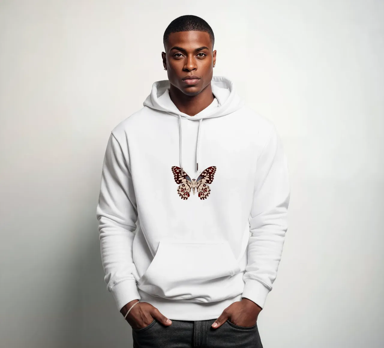 Schmetterling Altrosa felpa con cappuccio da Sophie Augustin Illustration
